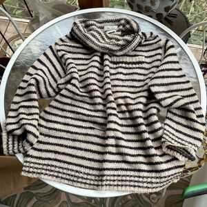 Madewell Wallace Mohair Oversized Cowl neck Striped Sweater, Size Small